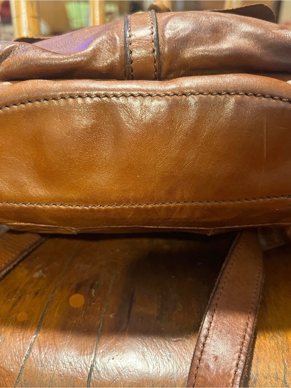 Campomaggi Brown Leather Backpack with Flap & Front Pocket - Picture 6 of 8